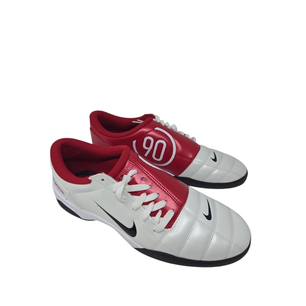 Nike Total 90 3 Soccer Inspired Shoes, White Gym Red Black, HQ2851, Size 12